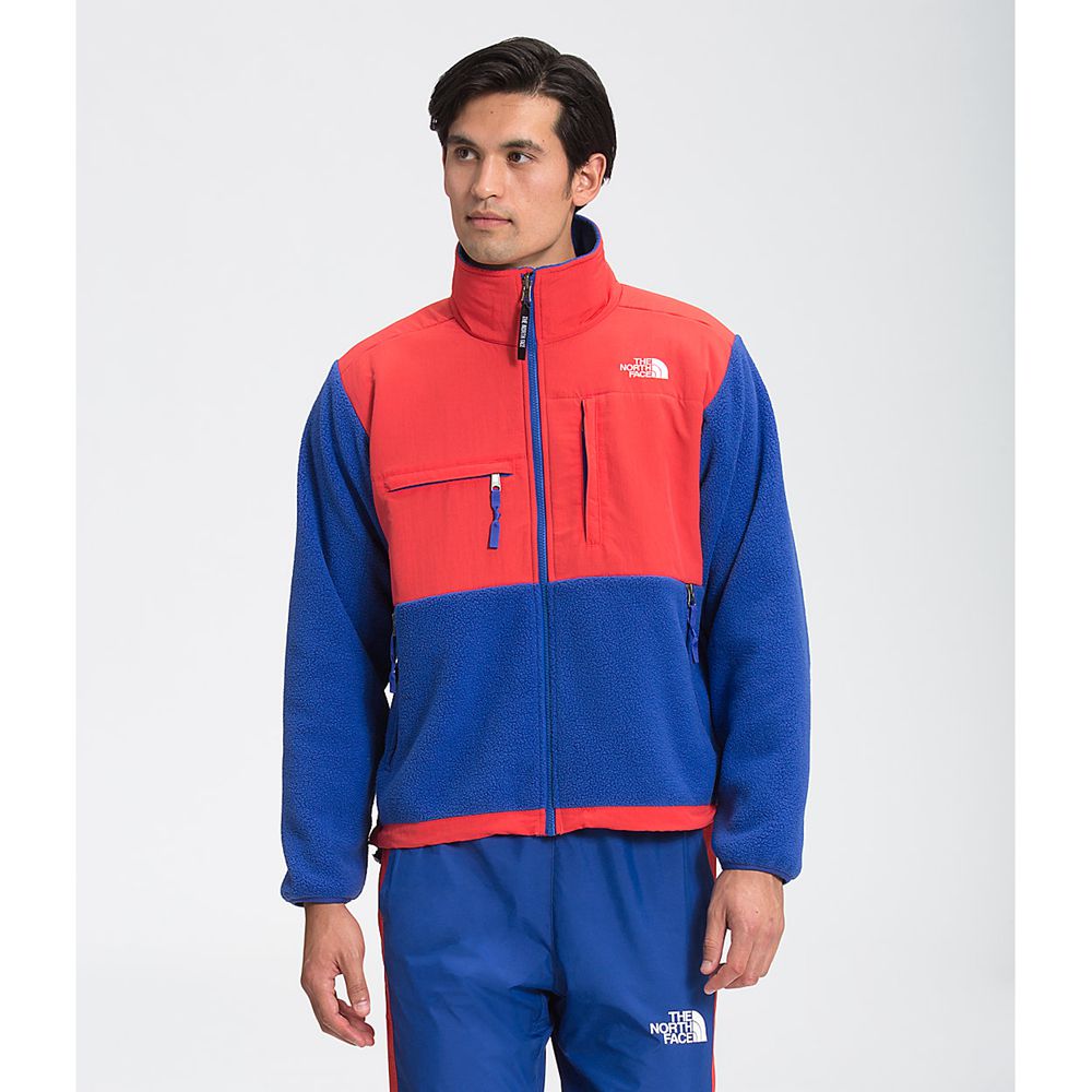 The North Face Fleece Jacket Mens Australia - The North Face ’95 Retro Denali Blue / Red Snow (ENH-5